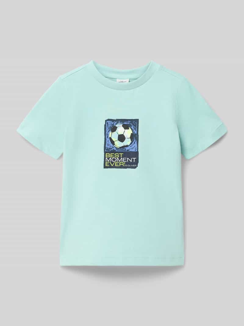męski t-shirt o kroju regular fit z czystej bawełny