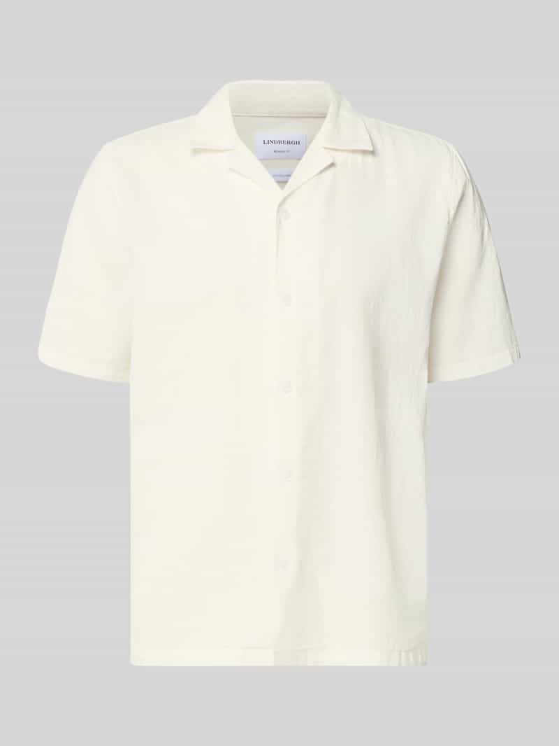 Koszula casualowa o kroju relaxed fit z mieszanki lnu i bawełny