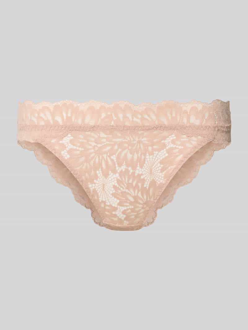 Figi o kroju slim fit z kwiatowym obszyciem z koronki na całej powierzchni model 'Lime'