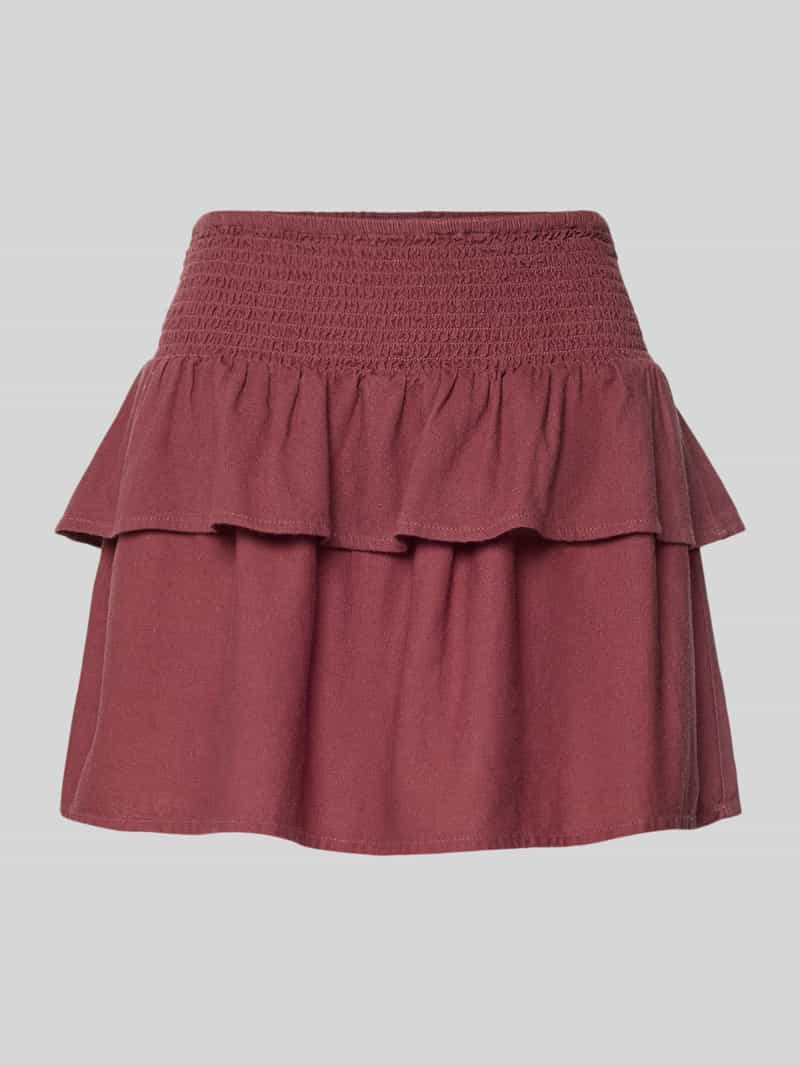 Rozkloszowana mini-spódnica z mieszanki wiskozy i lnu model 'GOA'