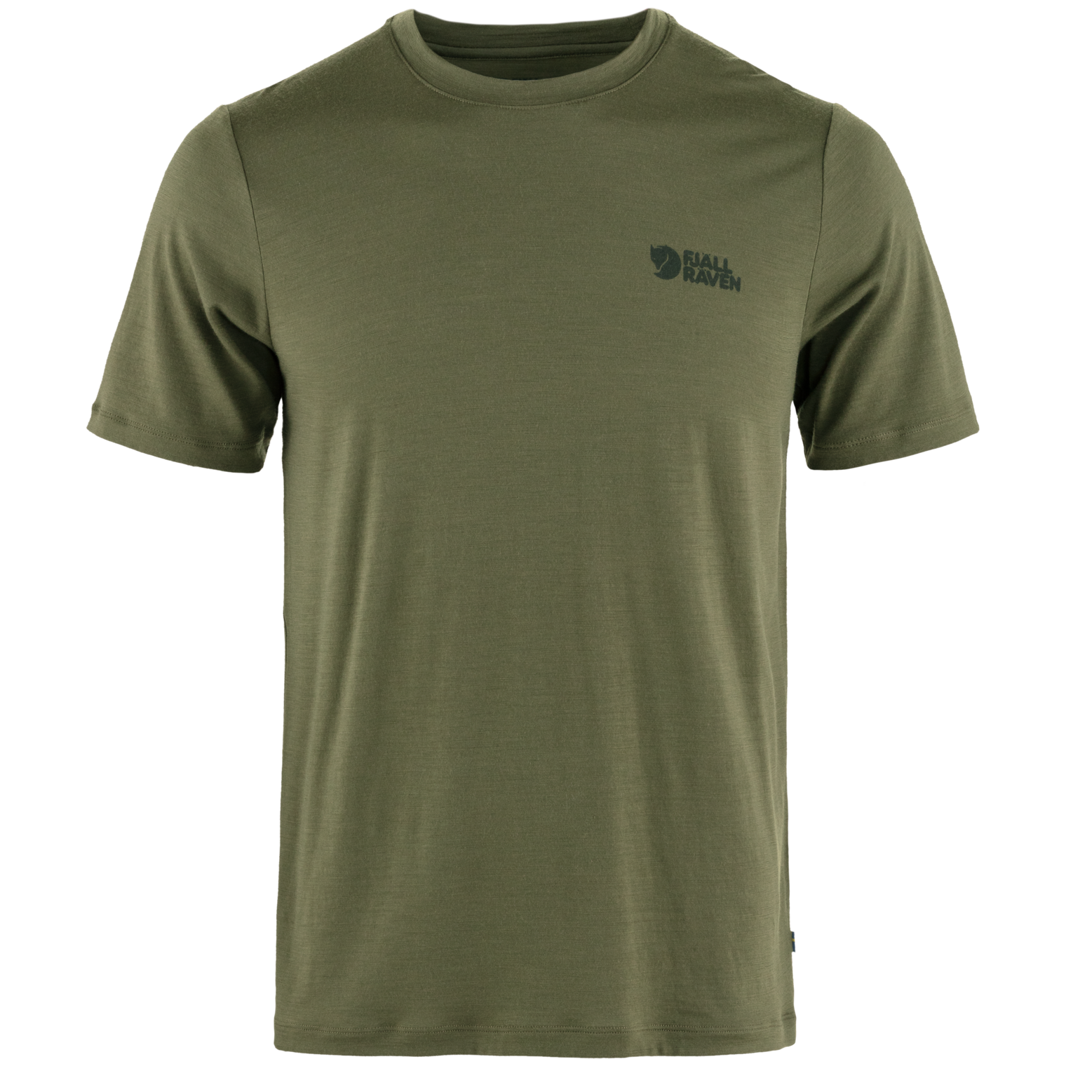 Koszulka męska Fjällräven Abisko Wool Logo SS M Rozmiar: M / Kolor: jasnozielony/ciemnozielony