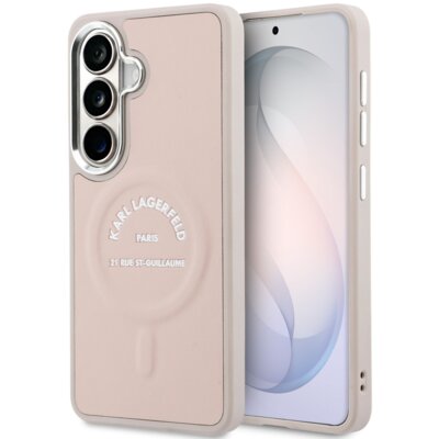 Etui KARL LAGERFELD Embossed Ring RSG Logo MagSafe do Samsung Galaxy S26 Różowy