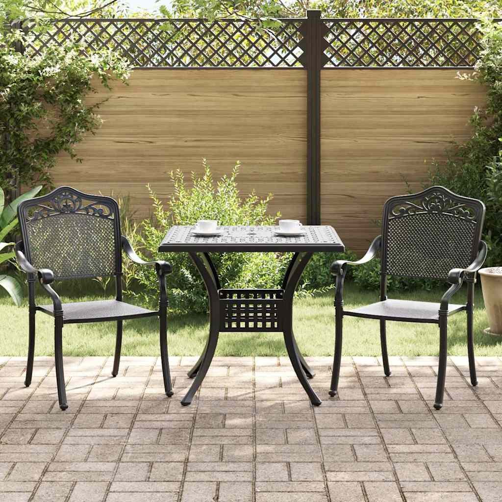 VidaXL Zestaw stołów ogrodowych 3 pcs Czarny Aluminium odlewane