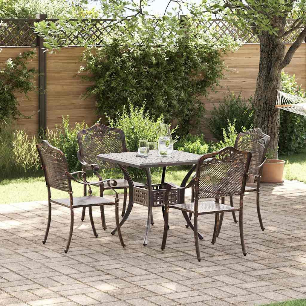 VidaXL Zestaw stołów ogrodowych 5 pcs kolor bronzu Aluminium odlewane