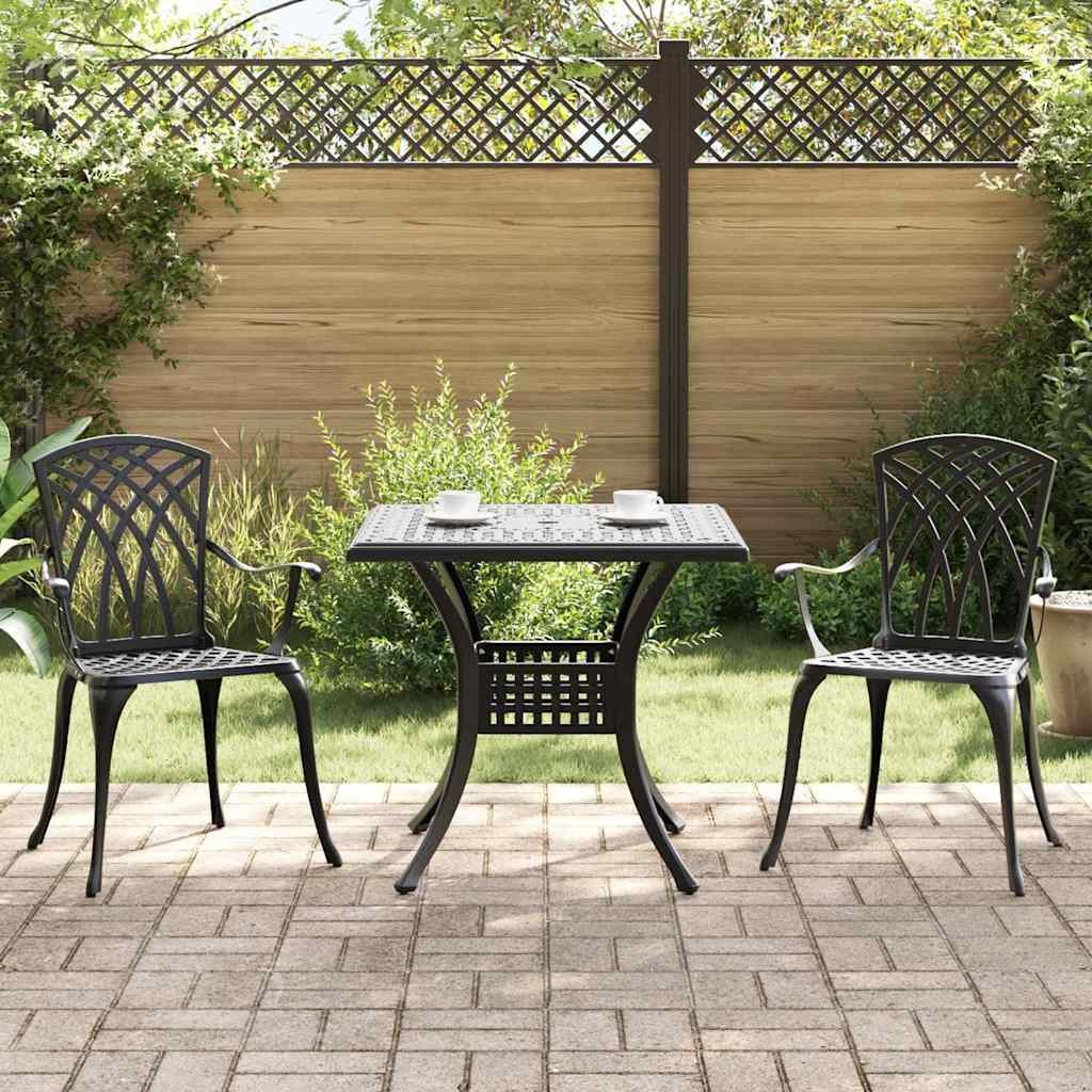 VidaXL Zestaw stołów ogrodowych 3 pcs Czarny Aluminium odlewane