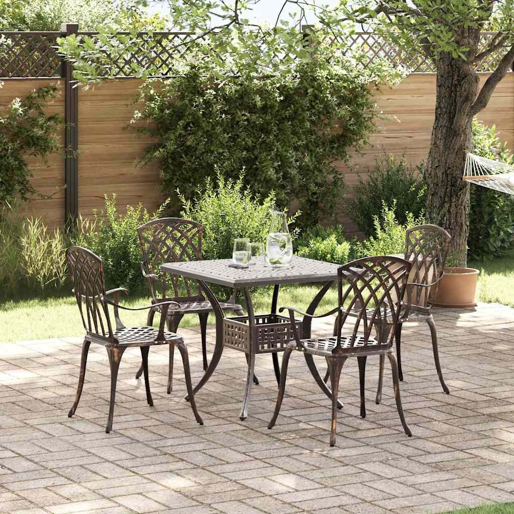 VidaXL Zestaw stołów ogrodowych 5 pcs kolor bronzu Aluminium odlewane
