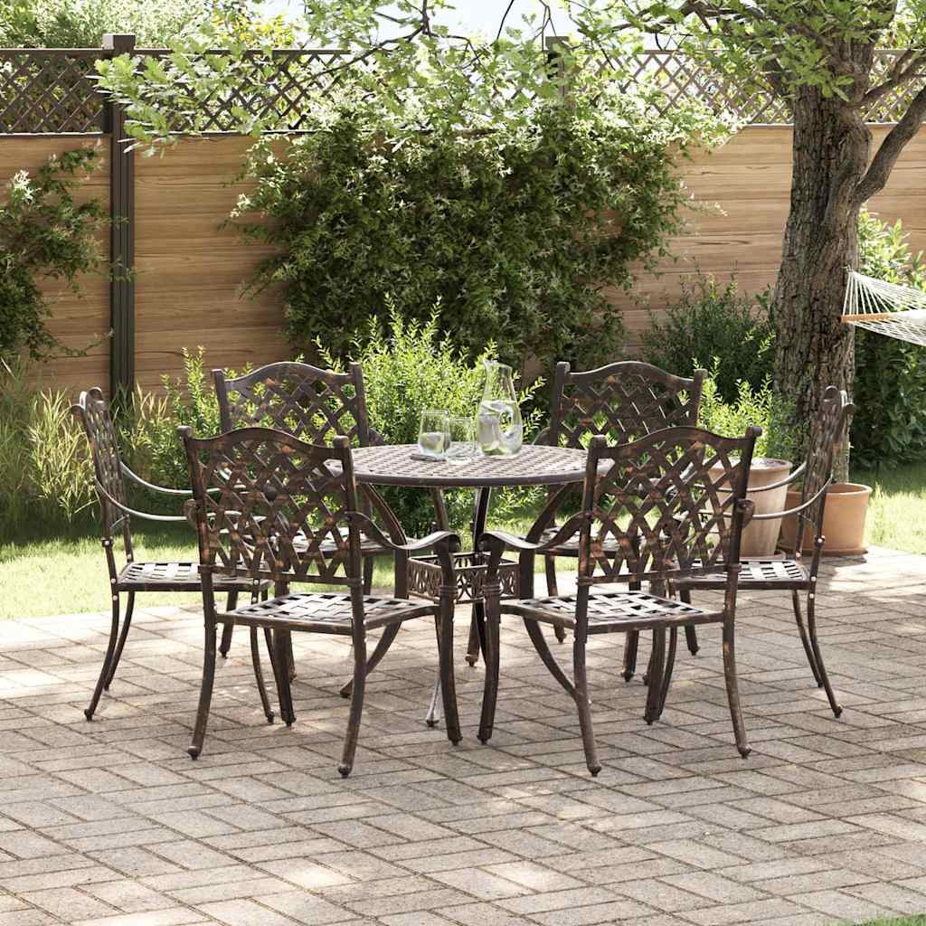 VidaXL Zestaw do jadalni w ogrodzie 7 pcs kolor bronzu Aluminium