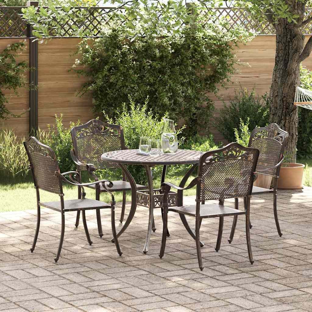 VidaXL Zestaw do jadalni w ogrodzie 5 pcs kolor bronzu Aluminium