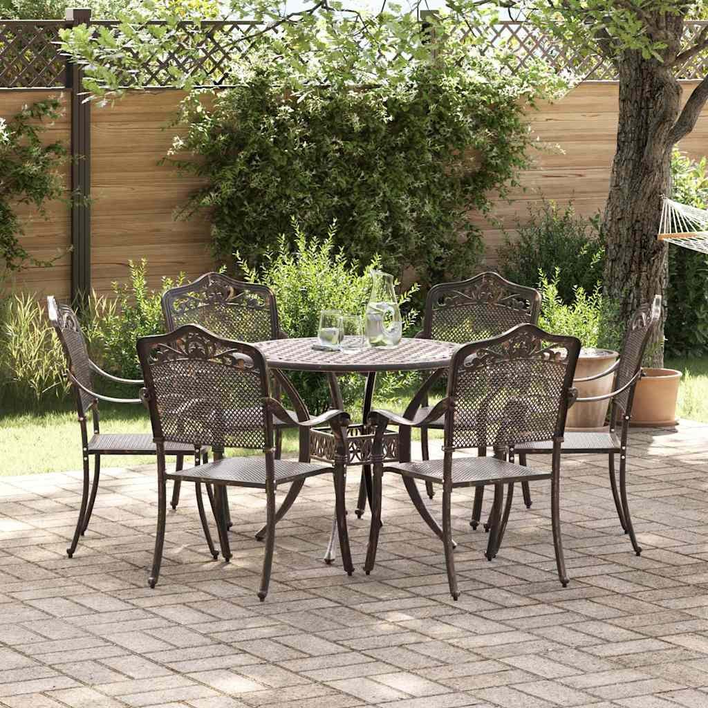 VidaXL Zestaw do jadalni w ogrodzie 7 pcs kolor bronzu Aluminium