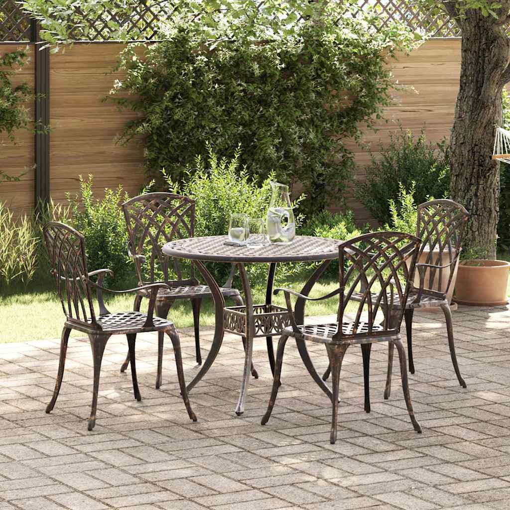 VidaXL Zestaw do jadalni w ogrodzie 5 pcs kolor bronzu Aluminium