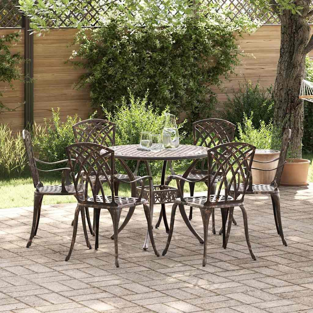 VidaXL Zestaw do jadalni w ogrodzie 7 pcs kolor bronzu Aluminium