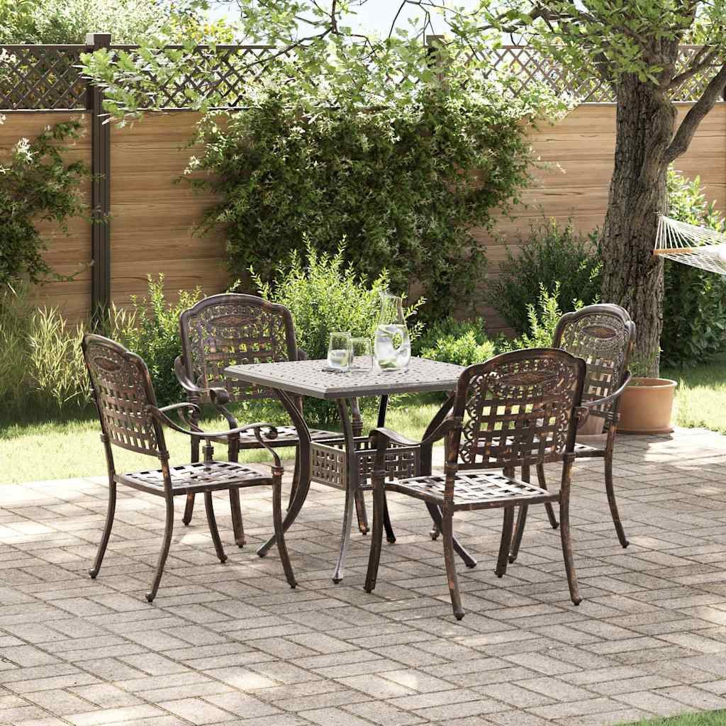 VidaXL Zestaw stołów ogrodowych 3 pcs kolor bronzu Aluminium odlewane