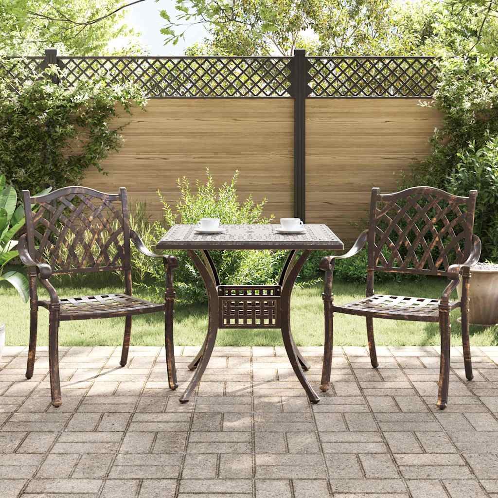 VidaXL Zestaw stołów ogrodowych 3 pcs kolor bronzu Aluminium odlewane