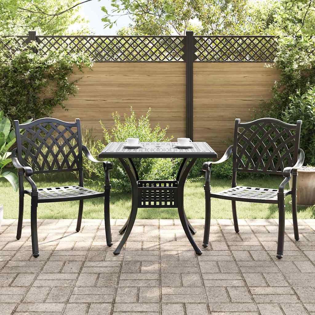 VidaXL Zestaw stołów ogrodowych 3 pcs Czarny Aluminium odlewane