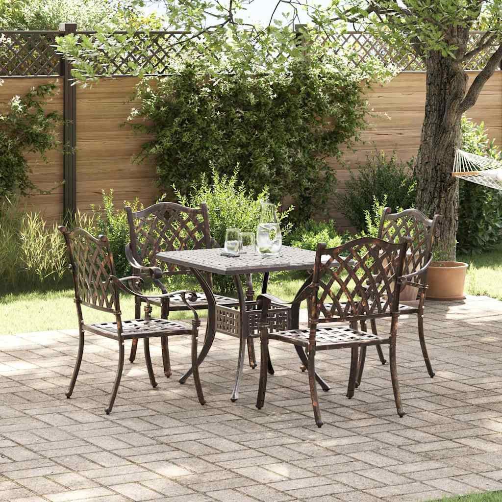 VidaXL Zestaw stołów ogrodowych 5 pcs kolor bronzu Aluminium odlewane