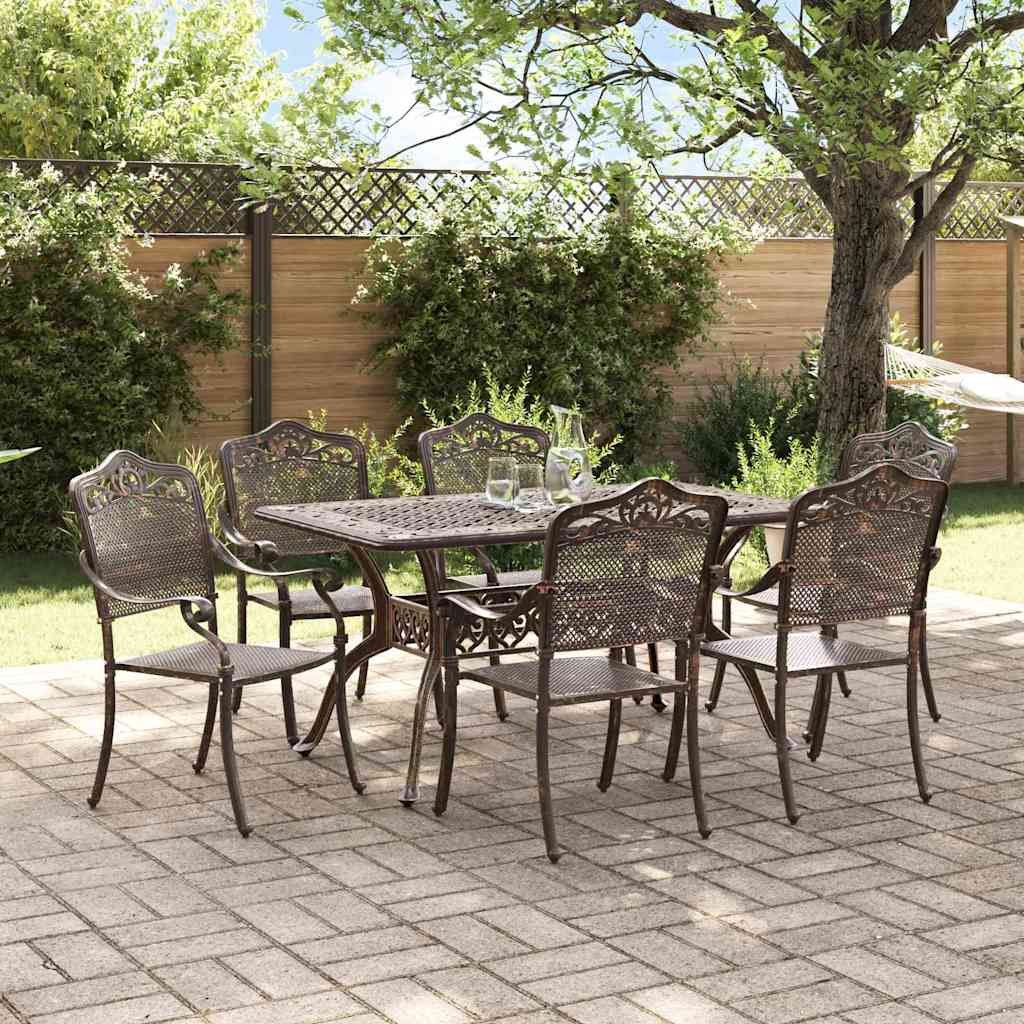 VidaXL Zestaw do jadalni w ogrodzie 7 pcs kolor bronzu Aluminium