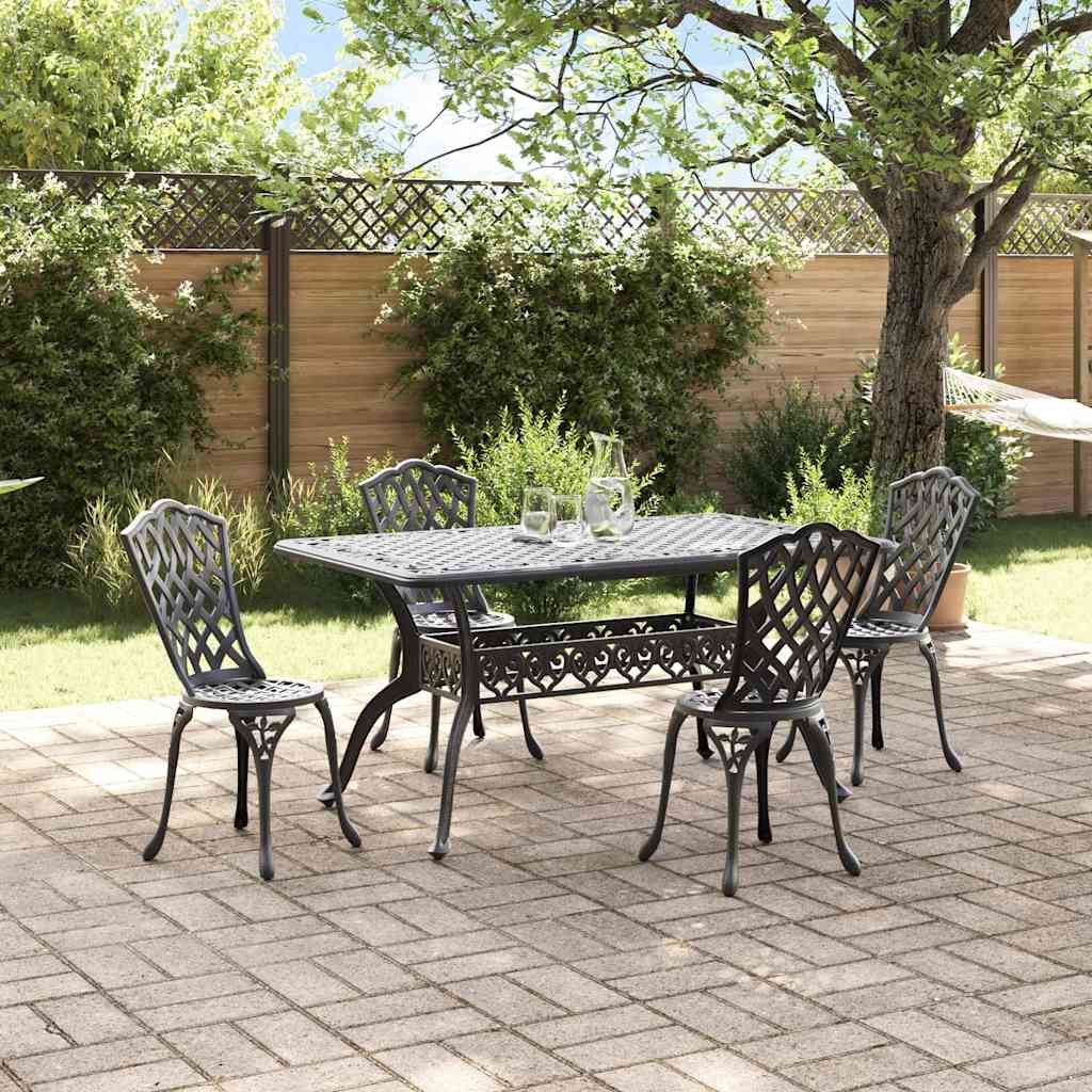 VidaXL Zestaw do jadalni w ogrodzie 5 pcs Czarny Aluminium