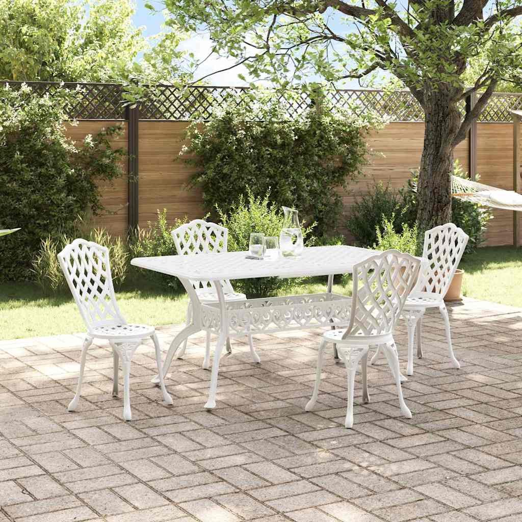 VidaXL Zestaw do jadalni w ogrodzie 5 pcs Biały Aluminium