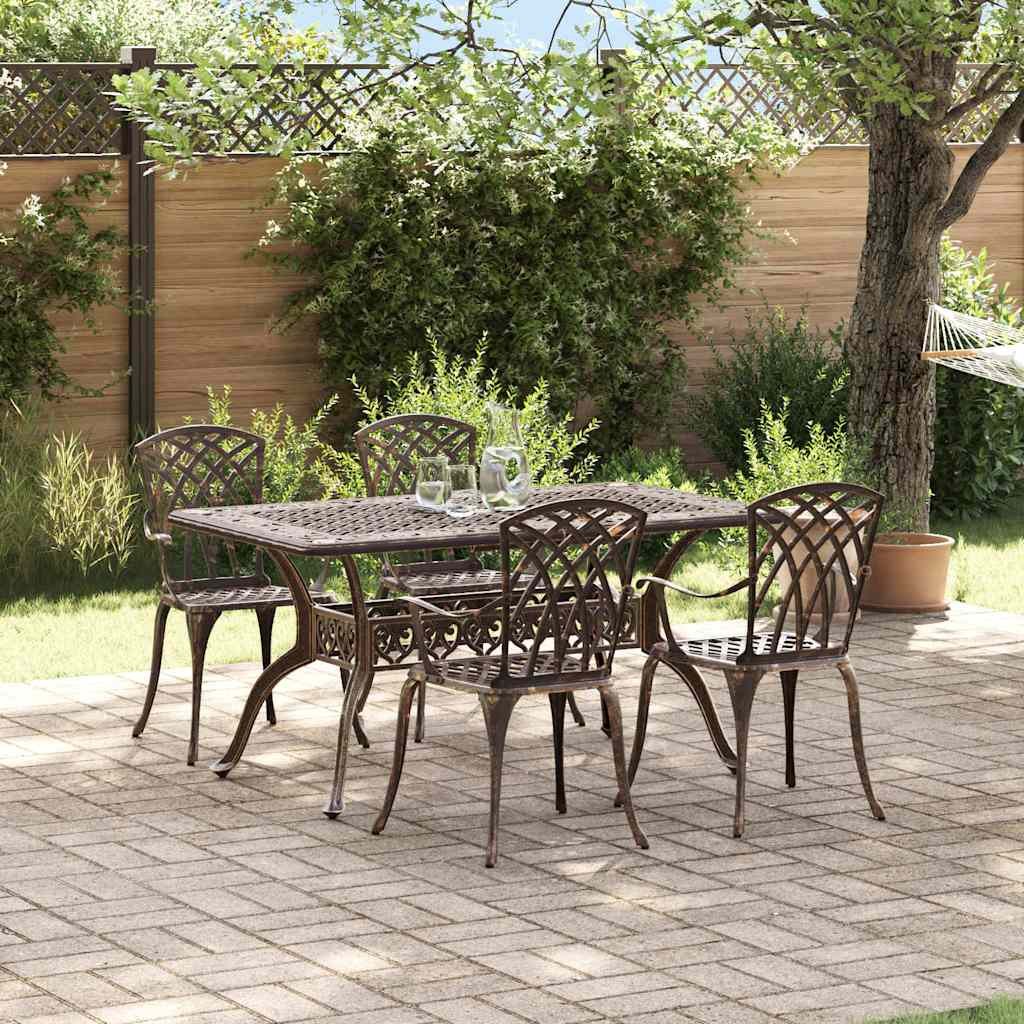 VidaXL Zestaw do jadalni w ogrodzie 5 pcs kolor bronzu Aluminium