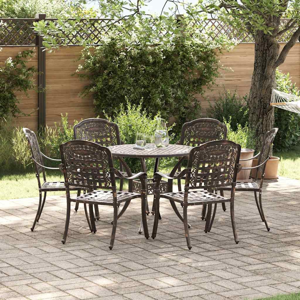 VidaXL Zestaw do jadalni w ogrodzie 7 pcs kolor bronzu Aluminium