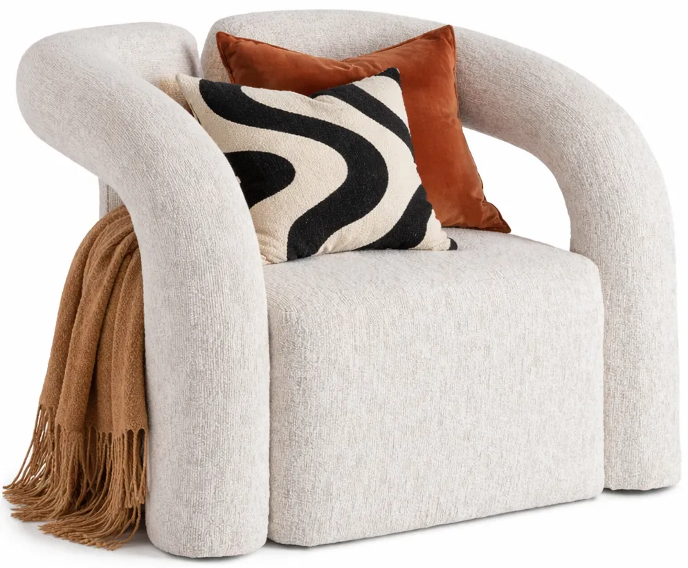 Szary designerski fotel do salonu w stylu nowoczesnym C2-B78