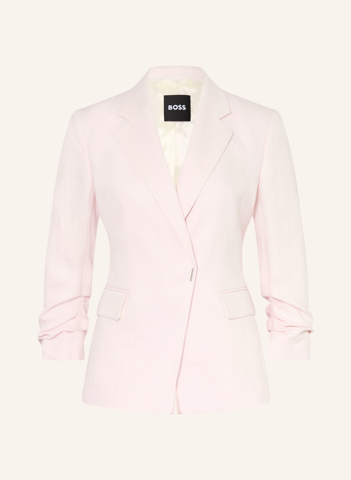 Boss Marynarka Jia Z Lnem I Rękawami 3/4 rosa
