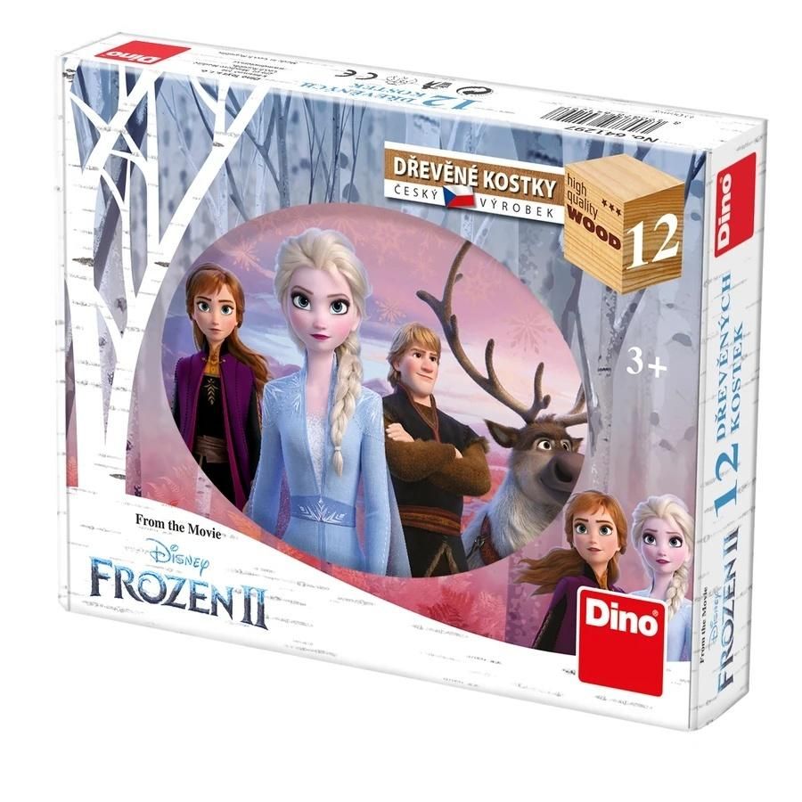 Drewniane klocki obrazkowe Kraina Lodu Frozen 12el - klocki