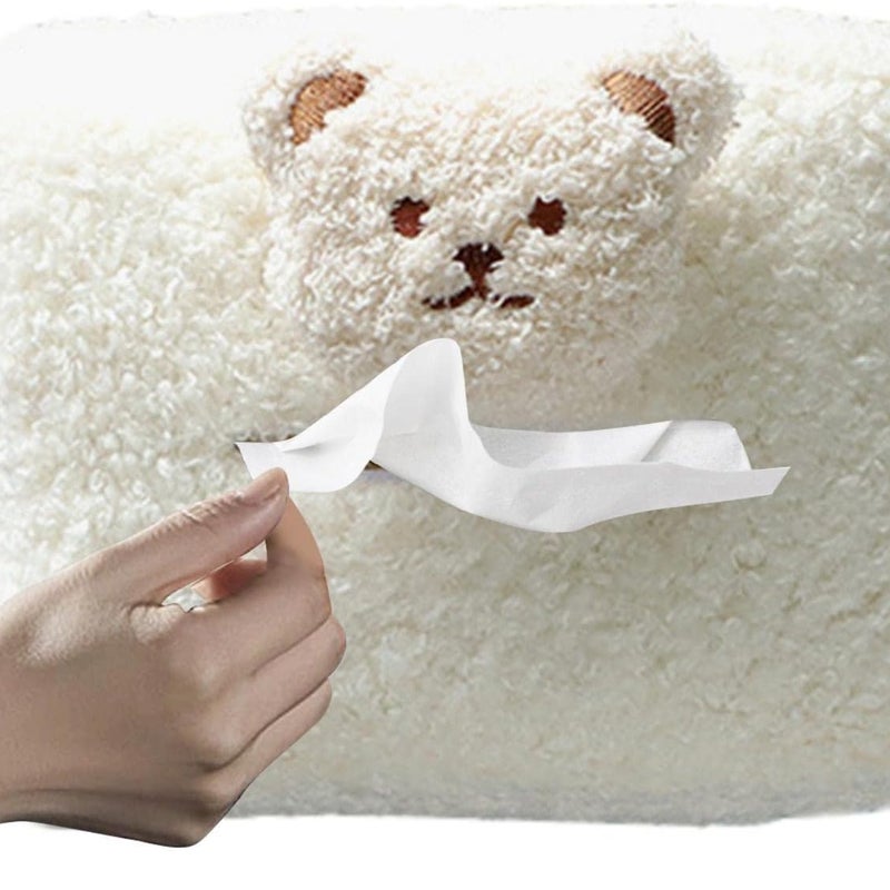Kreatywne pluszowe pudełko na chusteczki w kształcie zwierzątka – uchwyt na chusteczki z wełny jagnięcej, do przechowywania ręczników papierowych