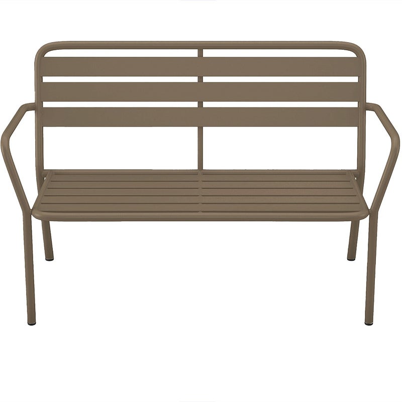MYLIA Ławka ogrodowa z metalu - Taupe - MIRMANDE
