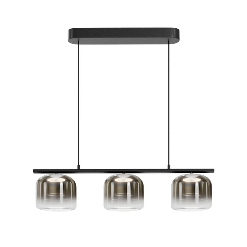Lampa wisząca szklane klosze na sticku LED SPIRITO 14W ciepła 1800lm szkło czarna-dymiona wym:220x80x18cm IP20 Maytoni