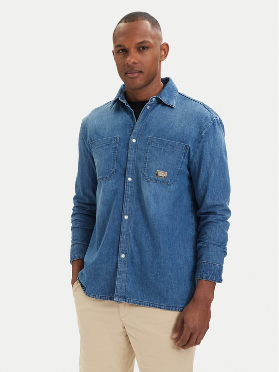 KARL LAGERFELD Koszula jeansowa 605903 562876 Niebieski Regular Fit