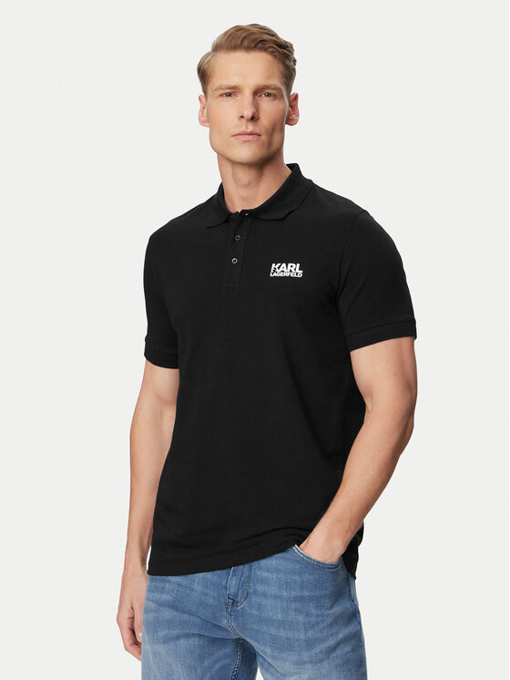 KARL LAGERFELD Polo 745780 500235 Czarny Regular Fit