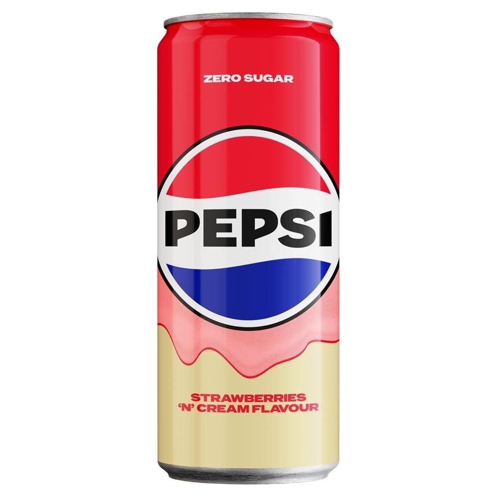 Pepsi-Cola Zero Sugar Napój gazowany typu cola o smaku waniliowo-truskawkowym 330 ml