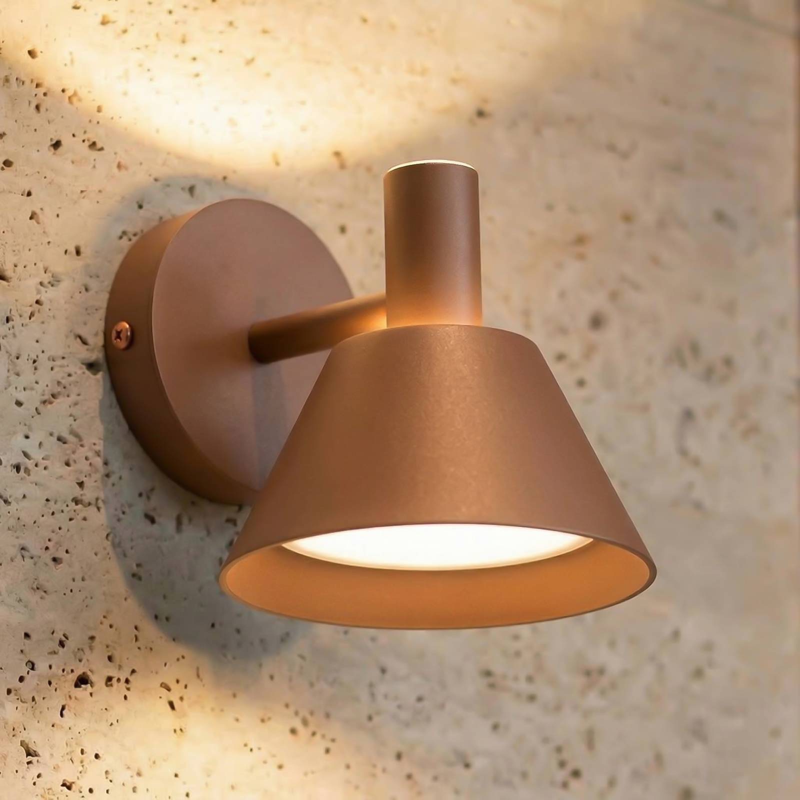 Kinkiet zewnętrzny LED Tabena Lucande, brązowy / rdzawy, aluminium, nowoczesny