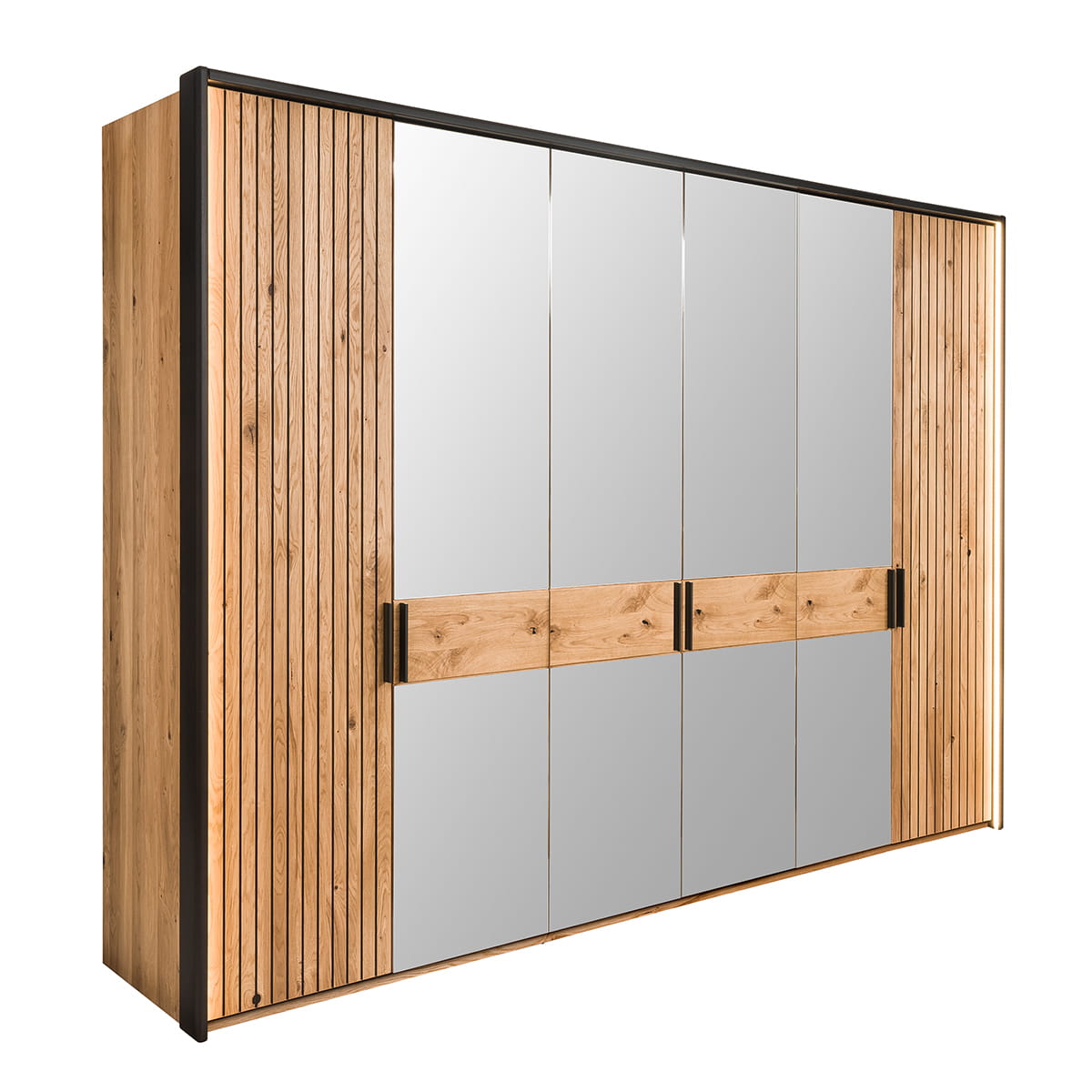 Szafa dębowa sześciodrzwiowa z lustrem Pianoli