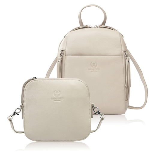 Plecak damski skórzany AY-26 i mała torebka na ramię AY-24 zestaw upominkowy