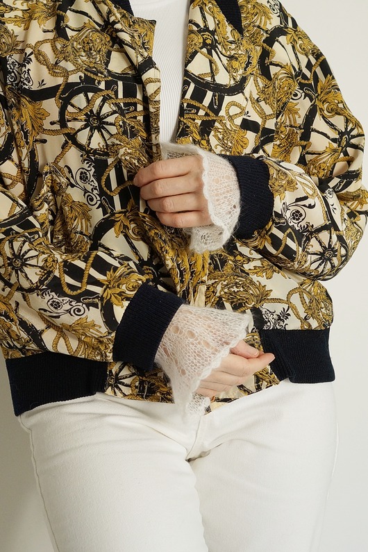 Mankiety z koronką ecru