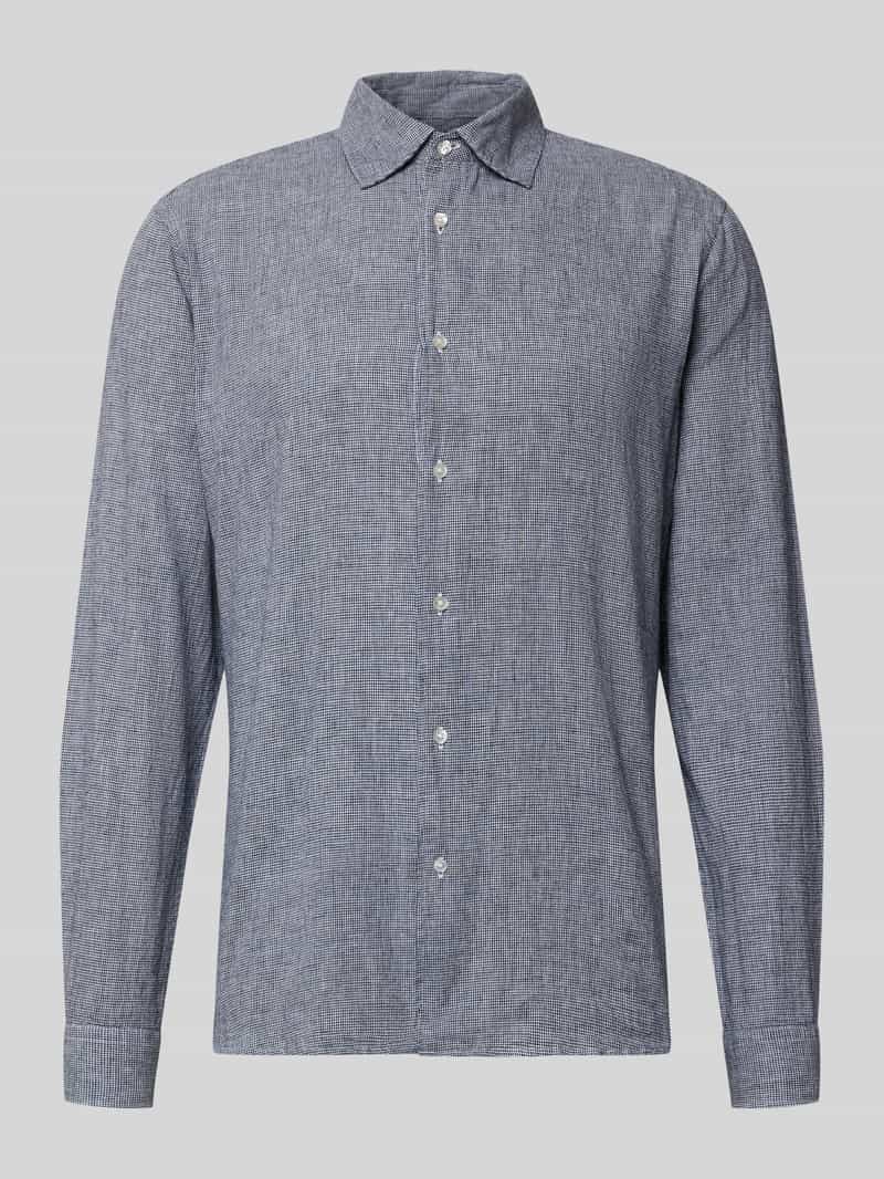 Koszula casualowa o kroju regular fit z mieszanki lnu i bawełny