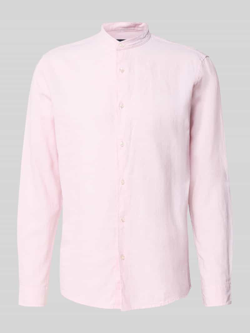 Koszula casualowa o kroju regular fit z mieszanki lnu i bawełny