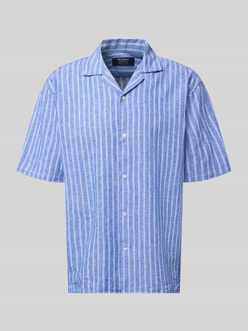 Koszula casualowa o kroju regular fit z mieszanki lnu i bawełny