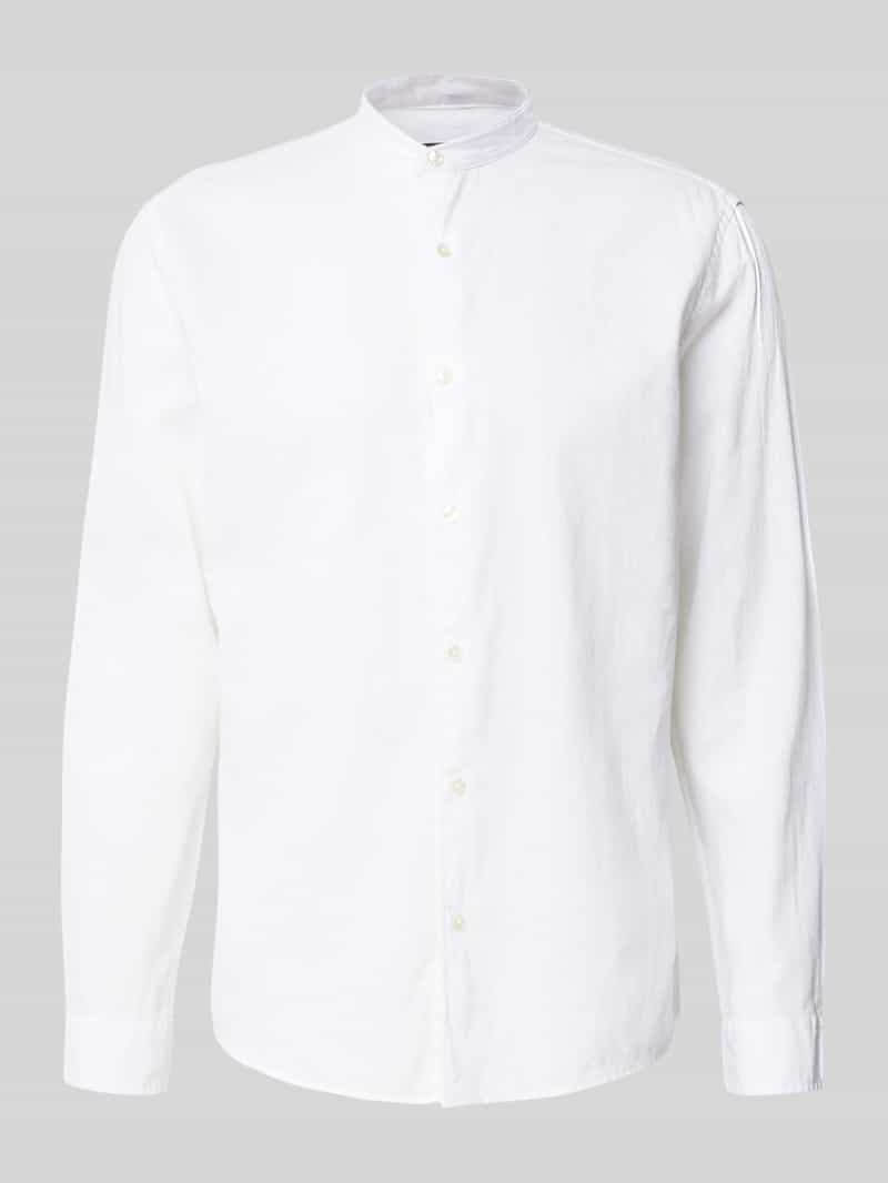 Koszula casualowa o kroju regular fit z mieszanki lnu i bawełny