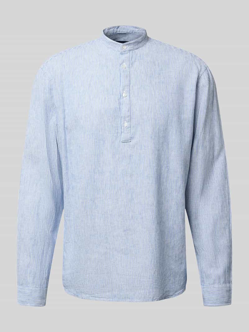 Koszula casualowa o kroju regular fit z mieszanki lnu i bawełny