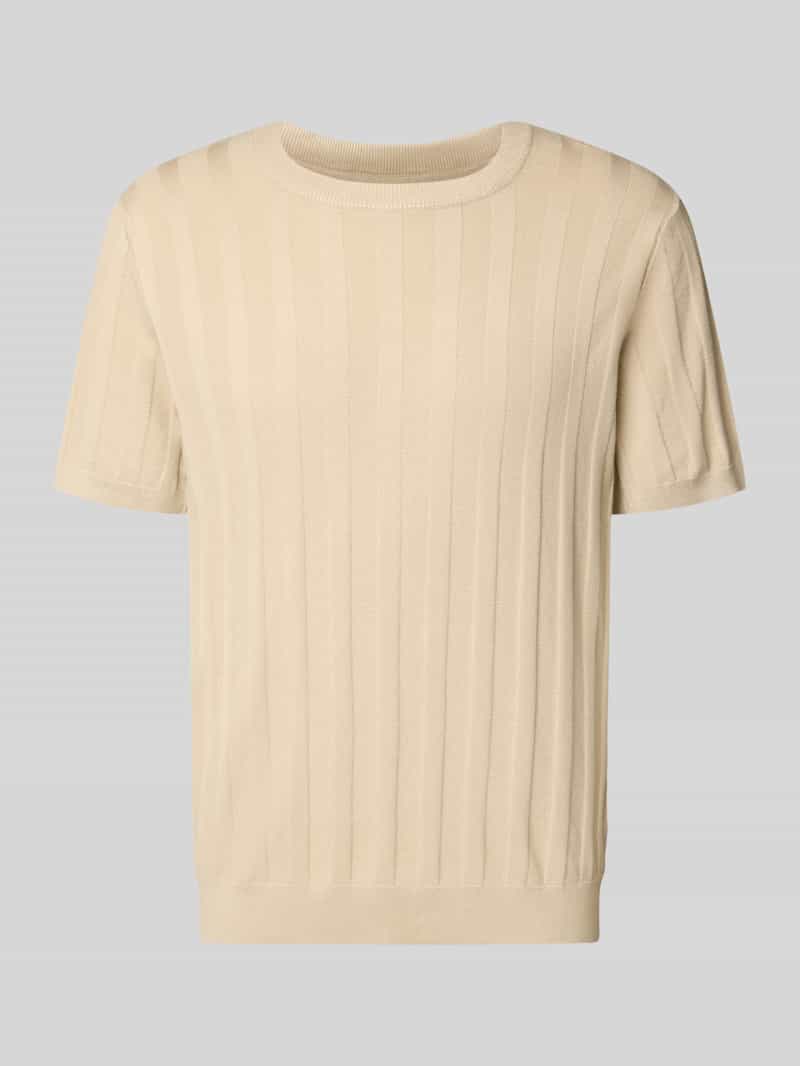 Koszulka z dzianiny z mieszanka wiskozy z okrągły dekolt