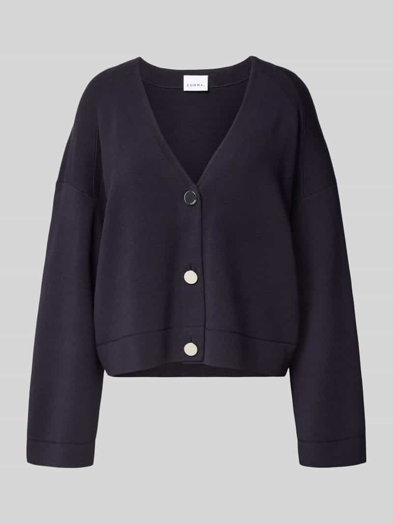 Kardigan rozpinany z mieszanki wiskozy z dekoltem w serek