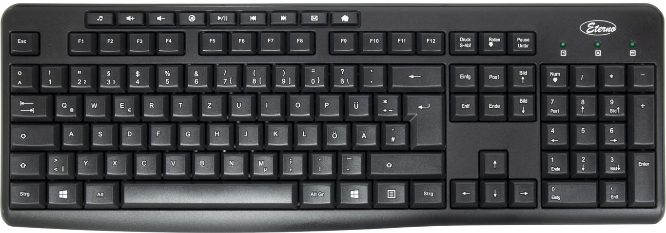 Inter-Tech 88884137 combo USB QWERTZ Niemiecki Czarny