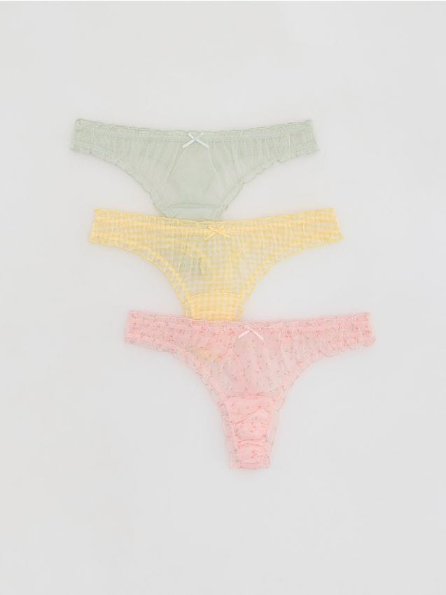 Reserved - Majtki typu stringi 3 pack - pastelowy róż