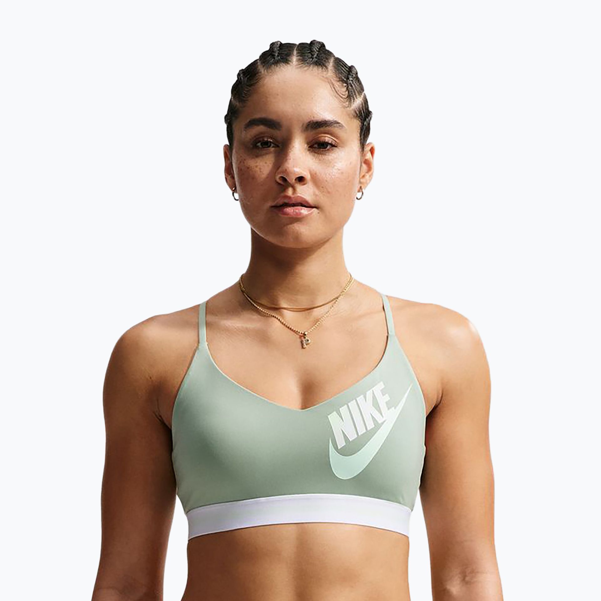 Biustonosz treningowy Nike Indy Light Support steam/white/barely green WYSYŁKA W 24H 30 DNI NA ZWROT