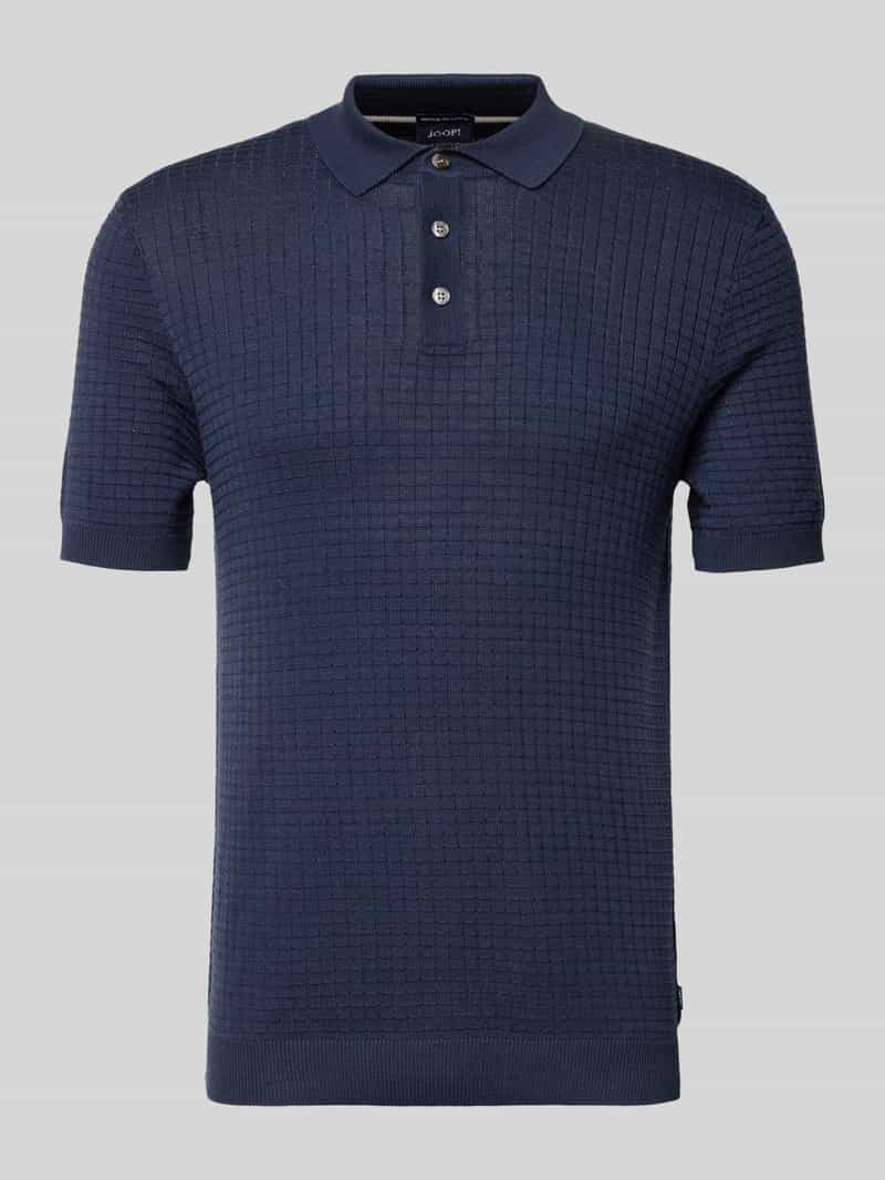 Poloshirt w dzianinowym wyglądzie, krój slim fit, model 'Vanceo'