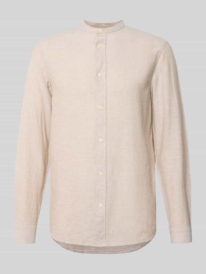 Koszula casualowa o kroju slim fit z mieszanki bawełny i lnu model 'CAIDEN'