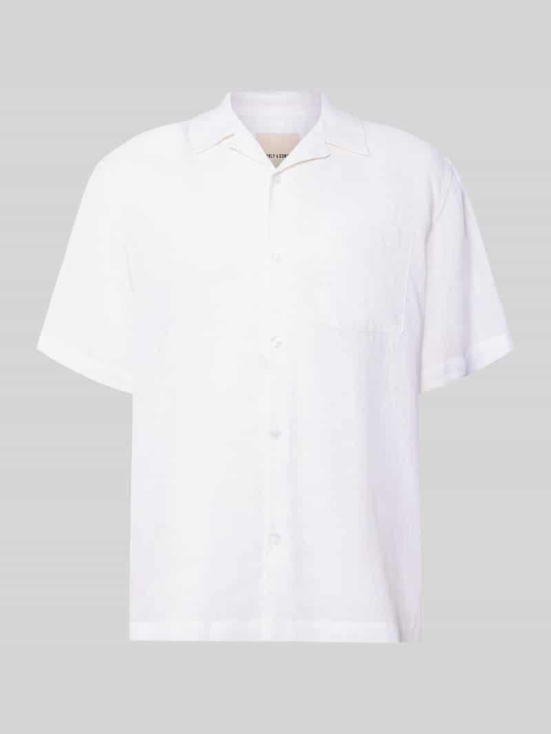 koszula casualowa o kroju relaxed fit z mieszanki lnu i wiskozy model 'LAURENCE'